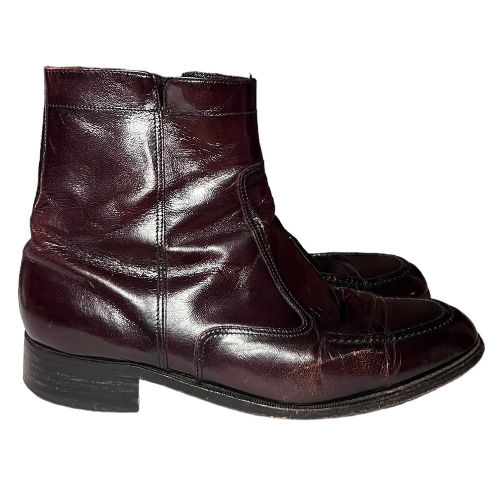 Florsheim Essex Dress Black Cherry Side Zip Ankle Boots Mens Size 9.5 - Picture 4 of 10